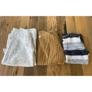 Classic Knit Cardigans Sweater Gray White Navy Gold Women's Sz Sm Lot of 3